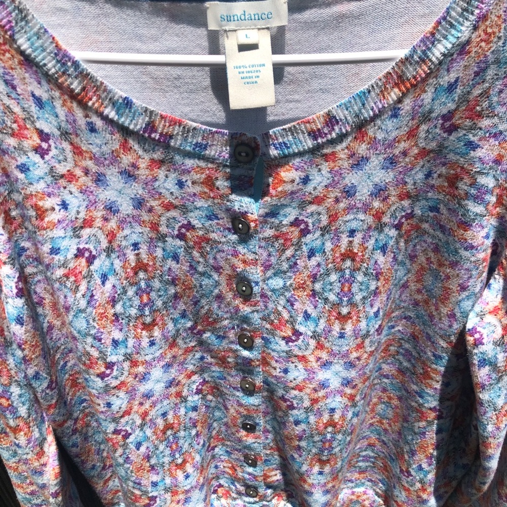 Sundance Multicolored Spring Button Down Cardigan - image 4